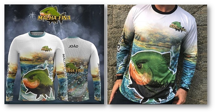 camisa de pesca projeto e real