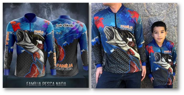 camisa de pesca projeto e real