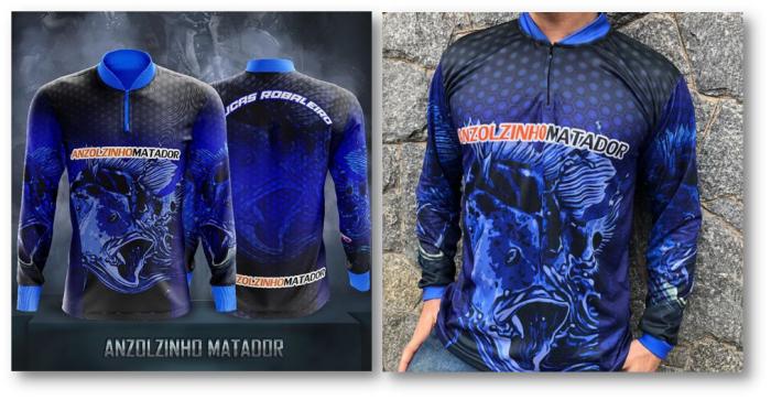 camisa de pesca projeto e real