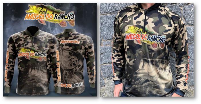 camisa de pesca projeto e real