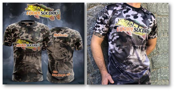 camisa de pesca projeto e real